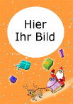 Weihnachtsfotokarte mit Rentier, orange, A4 hoch